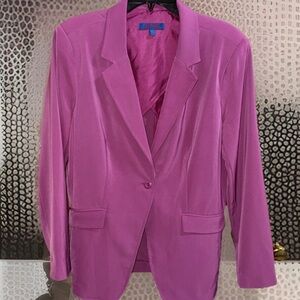 twiggy London Women’s Pink One Button Blazer - L
